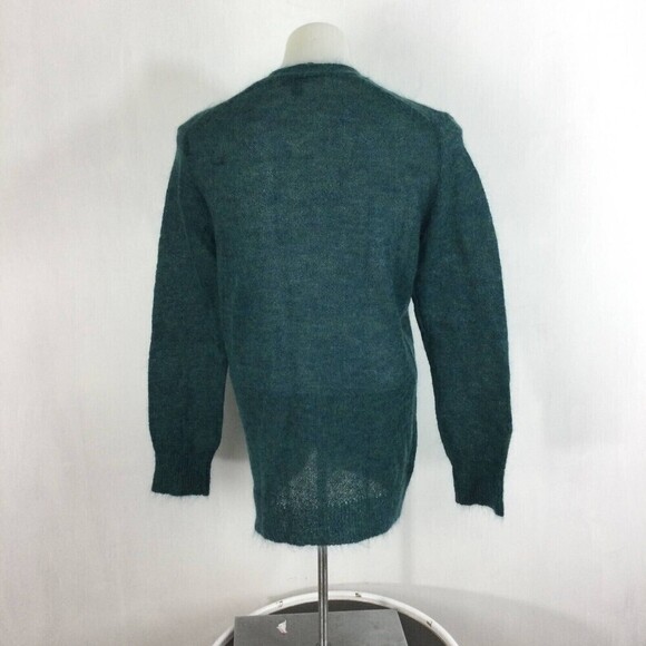 J. Crew Green Kid Mohair V-Neck Button Down Long Sleeve Cardigan Sweater Small - Picture 2 of 7